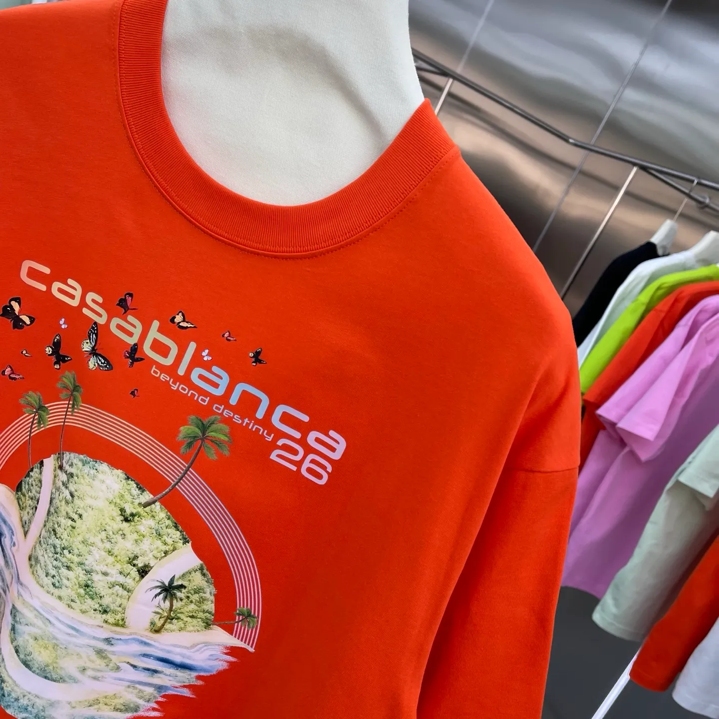 New Arrival Casablanca Classic Series T ～ ， ， 。 ， Classic ， In Stock ！ ：White Black Light Blue Orange 5 ） Size：S M L XL XXL